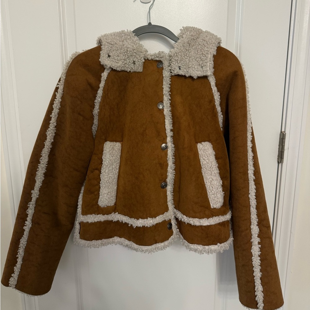NWOT| Free People We The Free Vegan Exchange Shearling Jacket Coat S New